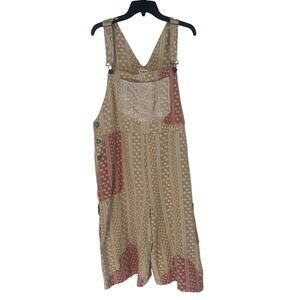 NWOT Wide Leg Patchwork POL Short Overalls